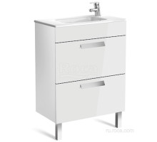 Тумба под раковину Roca Debba 60 2 ящика, белый глянец ZRU9302708