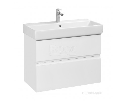 Тумба под раковину Roca Oleta 80 белый глянец, 2 ящика, A857640806