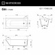 Ванна WHITECROSS Gin 170x80 (белый мат) иск. камень