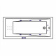 Ванна WHITECROSS Wave Slim 150x70 "SMART NANO" (хром)