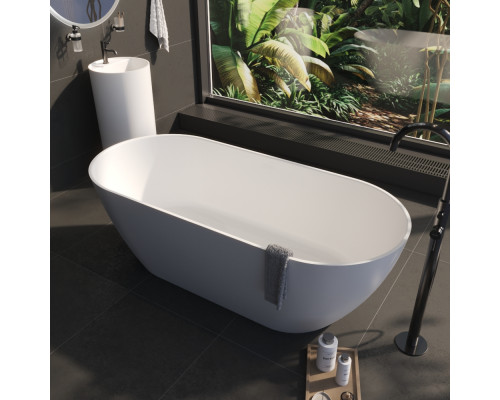 Ванна WHITECROSS Tawna 180x80 БЕЗ ПЕРЕЛИВА (белый мат) иск. камень