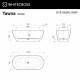Ванна WHITECROSS Tawna 180x80 БЕЗ ПЕРЕЛИВА (белый мат) иск. камень