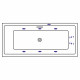 Ванна EXCELLENT Heaven Slim 170x75 "LINE" (хром)