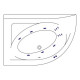 Ванна WHITECROSS Aquarella 170x110 (левая) "LINE" (белый)