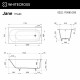 Ванна WHITECROSS Jane 175x80 (белый мат) иск. камень