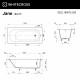 Ванна WHITECROSS Jane 180x75 (белый мат) иск. камень