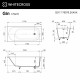 Ванна WHITECROSS Gin 170x70 (RAL мат) иск. камень