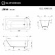 Ванна WHITECROSS Jane 180x80 (белый мат) иск. камень