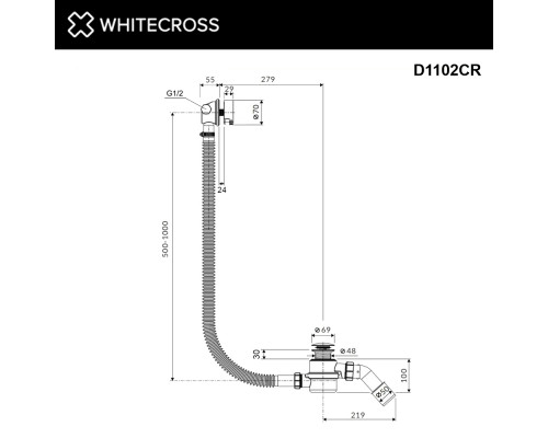 Слив-перелив WHITECROSS FILL (хром)