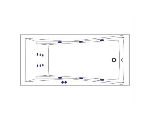 Ванна WHITECROSS Palace 180x80 "LINE" (хром)