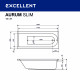 Ванна EXCELLENT Aurum Slim 180x80 "LUX" (хром)