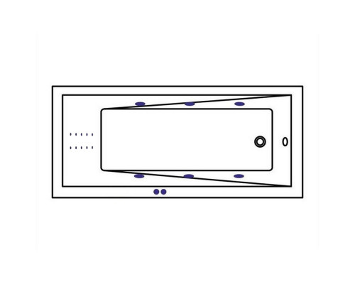 Ванна WHITECROSS Wave 150x70 "LINE NANO" (хром)