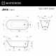Ванна WHITECROSS Jess 170x71 (RAL мат) иск. камень