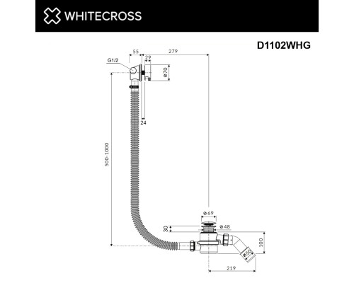 Слив-перелив WHITECROSS FILL (белый глянец)