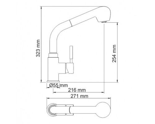 Wern 4266 Смеситель для кухни с выдвижной лейкой WasserKRAFT