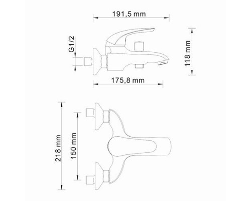 Rossel 2801 Смеситель для ванны с коротким изливом WasserKRAFT