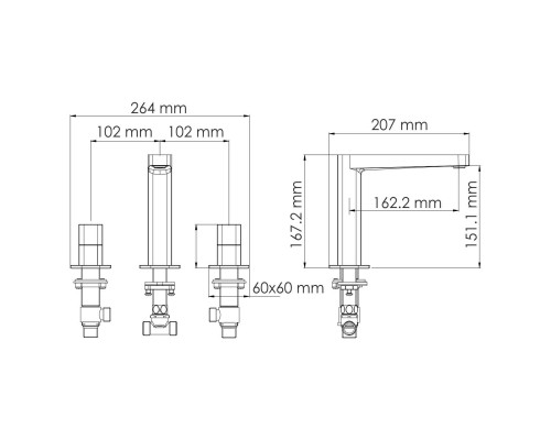 Saale 9535 Встраиваемый смеситель для раковины WasserKRAFT