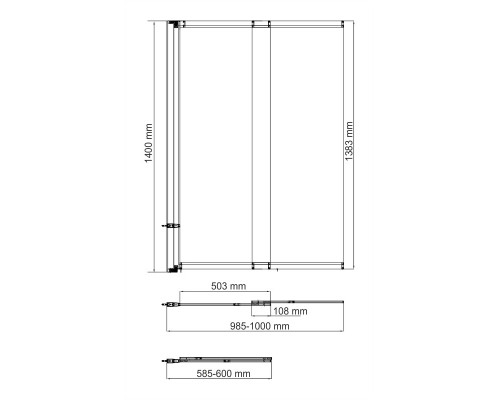 Main 41S02-100 WasserSchutz Стеклянная шторка на ванну WasserKRAFT 100x140