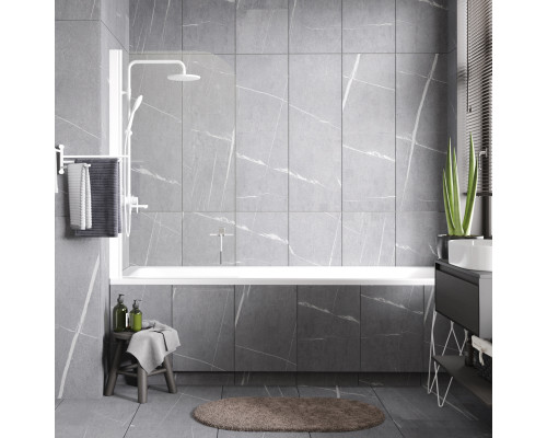 Leine 35P01-80WHITE Стеклянная шторка на ванну WasserKRAFT 80x140