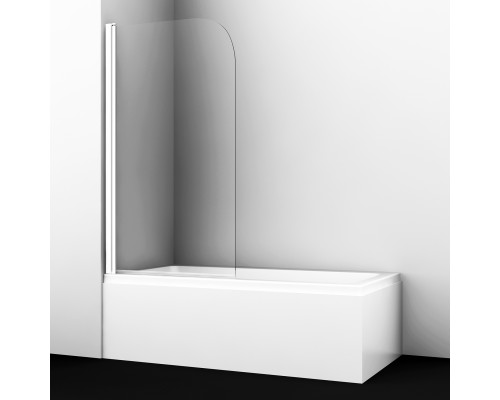 Leine 35P01-80WHITE Стеклянная шторка на ванну WasserKRAFT 80x140