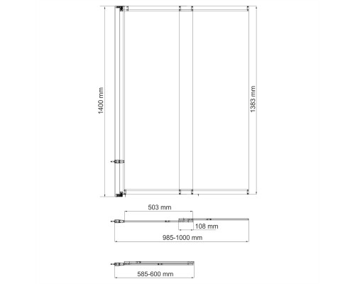 Таубер (Tauber) 64S02-100 Стеклянная шторка WasserKRAFT