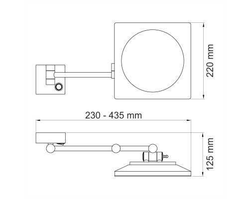K-1008 Зеркало с LED-подсветкой, 3-х кратным увеличением WasserKRAFT