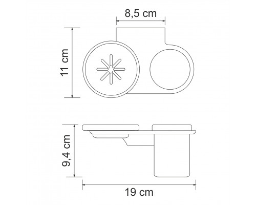 Каммель (Kammel) K-8326 Держатель стакана и мыльницы WasserKRAFT