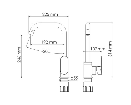 Elbe A7407 Смеситель для кухни WasserKRAFT