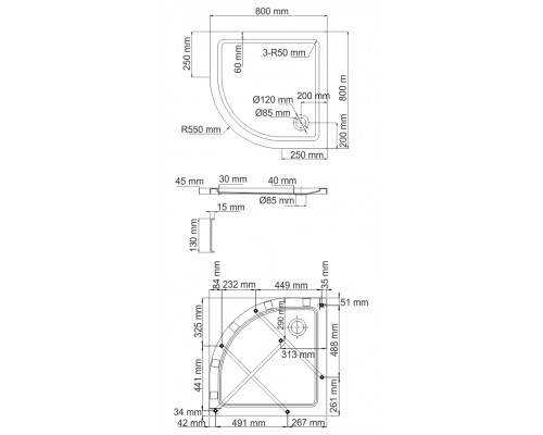 Isen 26T00 Душевой поддон WasserKRAFT 80x17,5x80