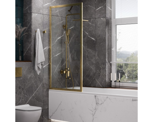 Abens 20W01-80 Brushed gold Fixed Стеклянная шторка WasserKRAFT 80x160