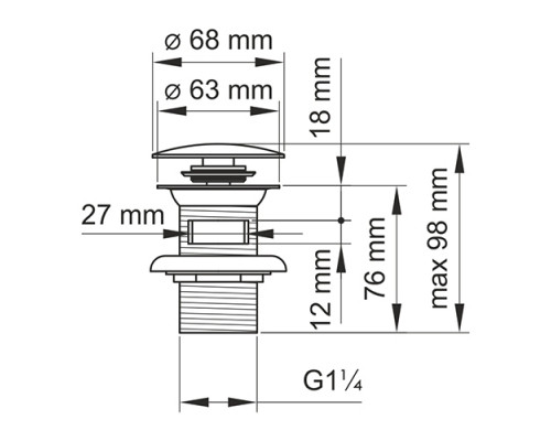 A153 Донный клапан Push-up WasserKRAFT