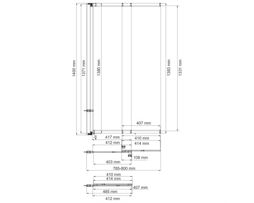 Таубер (Tauber) 64S02-80 Стеклянная шторка WasserKRAFT
