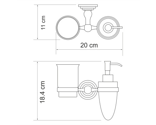 Аммер (Ammer) K-7089 Держатель стакана и дозатора WasserKRAFT