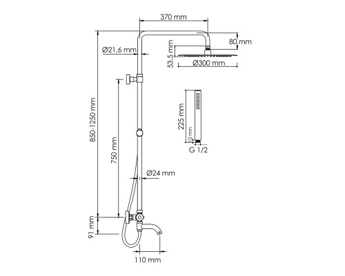 A188.116.137.087.CH Thermo Душевой комплект с термостатическим смесителем WasserKRAFT