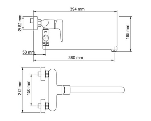 Vils 5602L Смеситель для ванны с длинным изливом WasserKRAFT