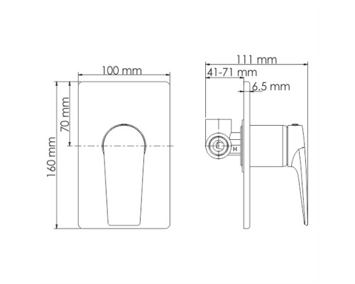 Glan 6651 Смеситель для душа WasserKRAFT