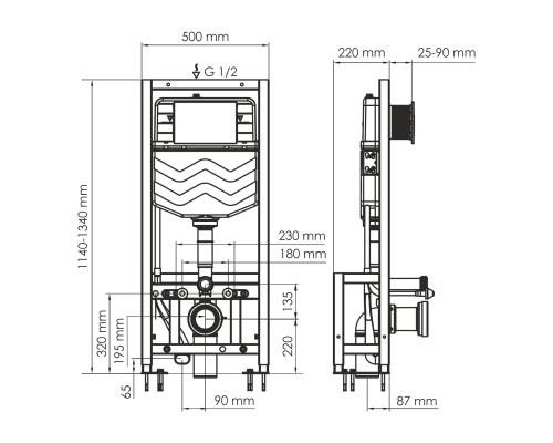 Диль (Dill) 61TLT.010.ME Система инсталляции для унитазов WasserKRAFT