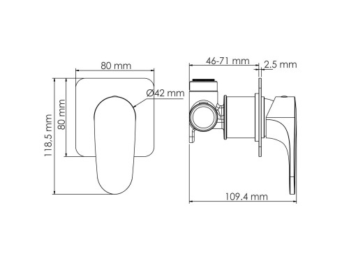Neckar 2151 Смеситель для душа WasserKRAFT