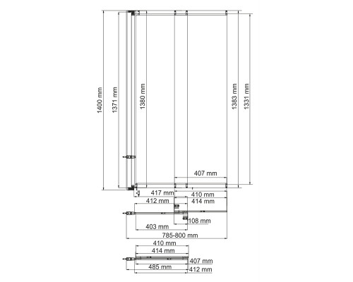 Dill 61S02-80 WasserSchutz Стеклянная шторка WasserKRAFT 80x140