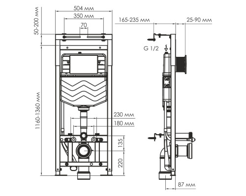 Альме (Alme) 15TLT.010.ME.RG02 Система инсталляции для унитазов WasserKRAFT