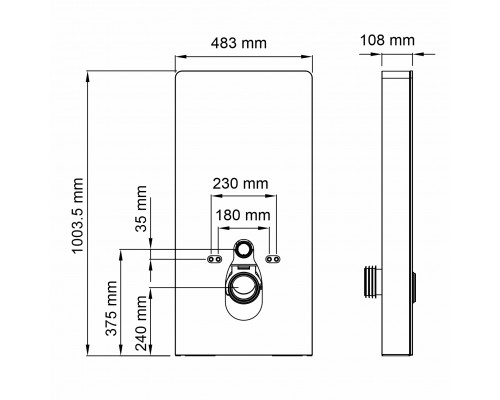 Naab 86TLT.040.SE.WH Пристенный модуль системы инсталляции для унитазов WasserKRAFT