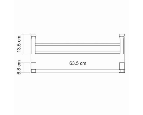 Лайне (Leine) K-5040 Держатель полотенец двойной WasserKRAFT
