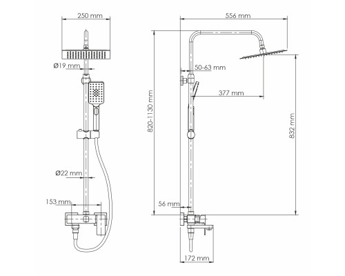 A27701 Душевой комплект со смесителем WasserKRAFT