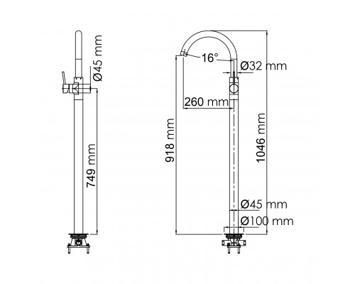 Main 4153 Напольный смеситель для раковины WasserKRAFT