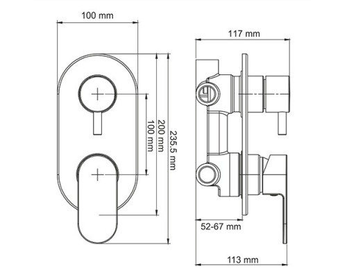 Dinkel 5871 Смеситель для ванны и душа WasserKRAFT