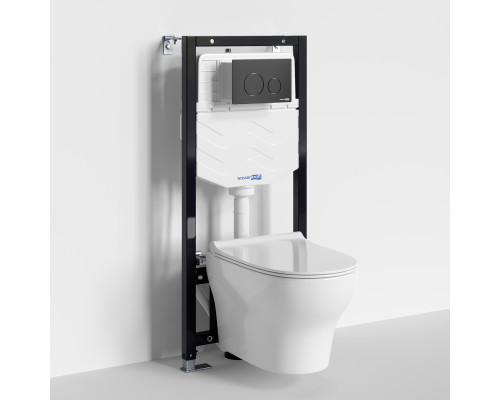 Аллер (Aller) 10TLT.010.ME.MB02.H001 Система инсталяции с унитазом WasserKRAFT