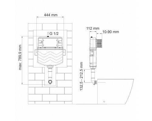 Аллер (Aller) 10TLT.031.ME.BN04 Встраиваемый смывной бачок WasserKRAFT