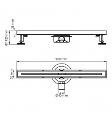 Нааб (Naab) 86D90BN Душевой трап WasserKRAFT