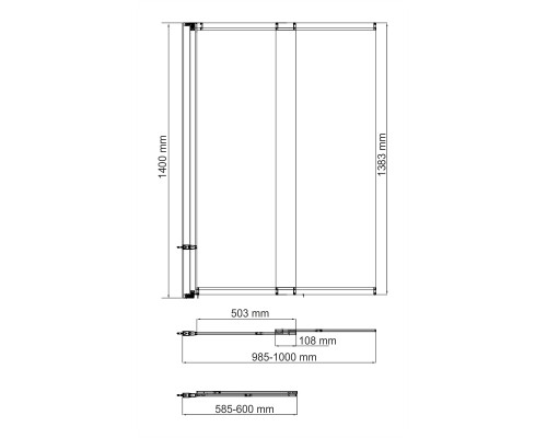 Dill 61S02-100 WasserSchutz Стеклянная шторка на ванну WasserKRAFT 100x140