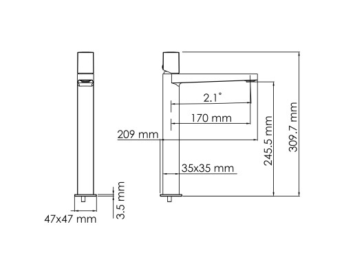 Naab 8603H Смеситель для умывальника WasserKRAFT